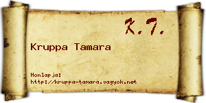 Kruppa Tamara névjegykártya